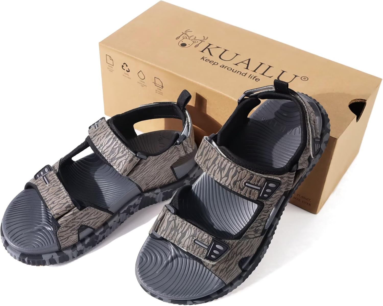 KuaiLu Men’s Orthotic Sandals Comfortable Arch Support Foam Cushion Hiking Walking Sandles Fashion Camouflage Adjustable Sport Recovery Athletic Shoes For Man Urban Outdoor - Image 7