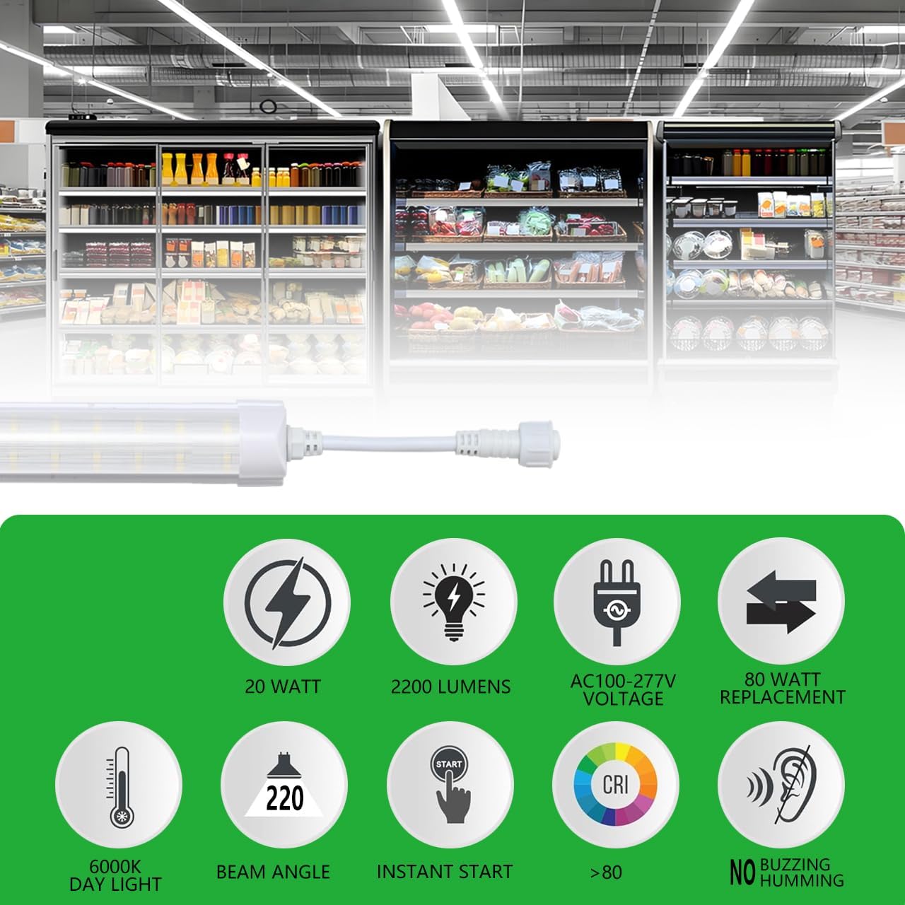 4 Pack LED Freezer Tube Lights, 3.28FT 20W T8 Integrated Cooler Light Fixture,Daylight White 6000k Waterproof Refrigerator Light for Fridge, Supermarkets or Grocery Stores