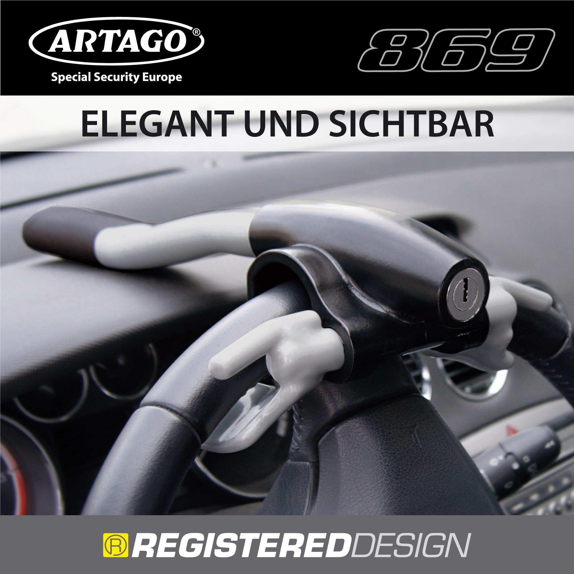 Artago 869 Lenkradkralle Lenkradschloss Diebstahlsicherung Auto Wohnmobil mit Anti Kratz Schutz