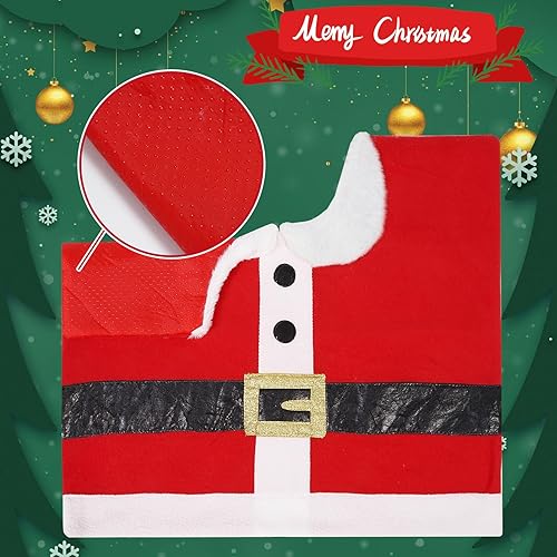 Miniatura 6 de Juego de decoración de baño de Papá Noel navideño con funda de asiento de inodoro, alfombras, funda de tanque, cubierta de caja de papel higiénico