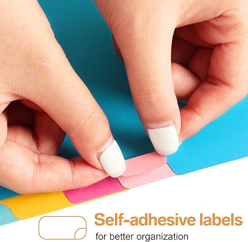 Miniatura 6 de Geyoga 400 separadores de carpetas de 3 anillos con pestañas, 8 separadores de pestañas para carpetas de 3 anillas, 50 juegos de divisores de página