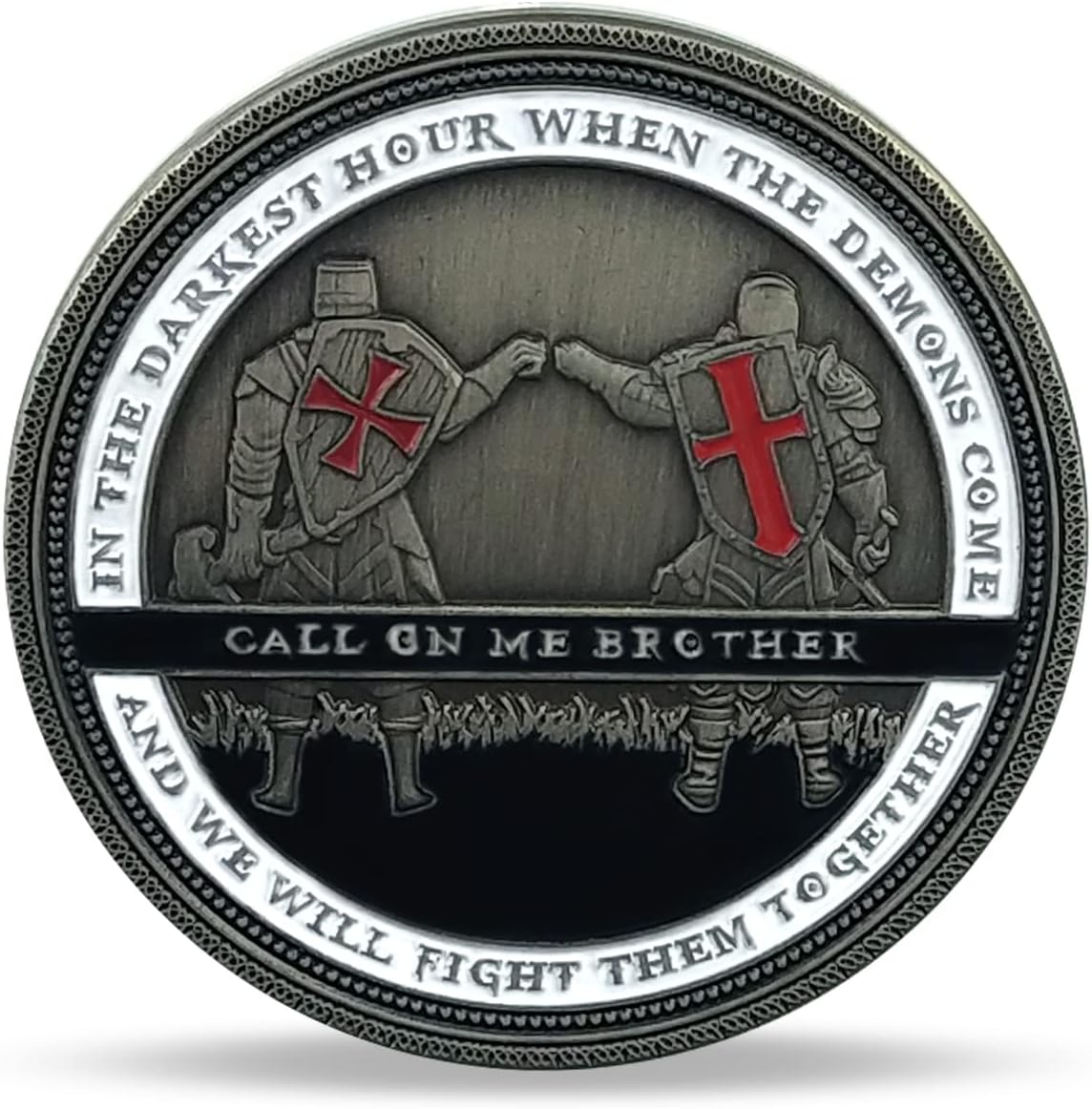 BHealthLife Knight Templar Challenge Coin Call On Me Brother Religious Red Cross Commemorative Coin Gift