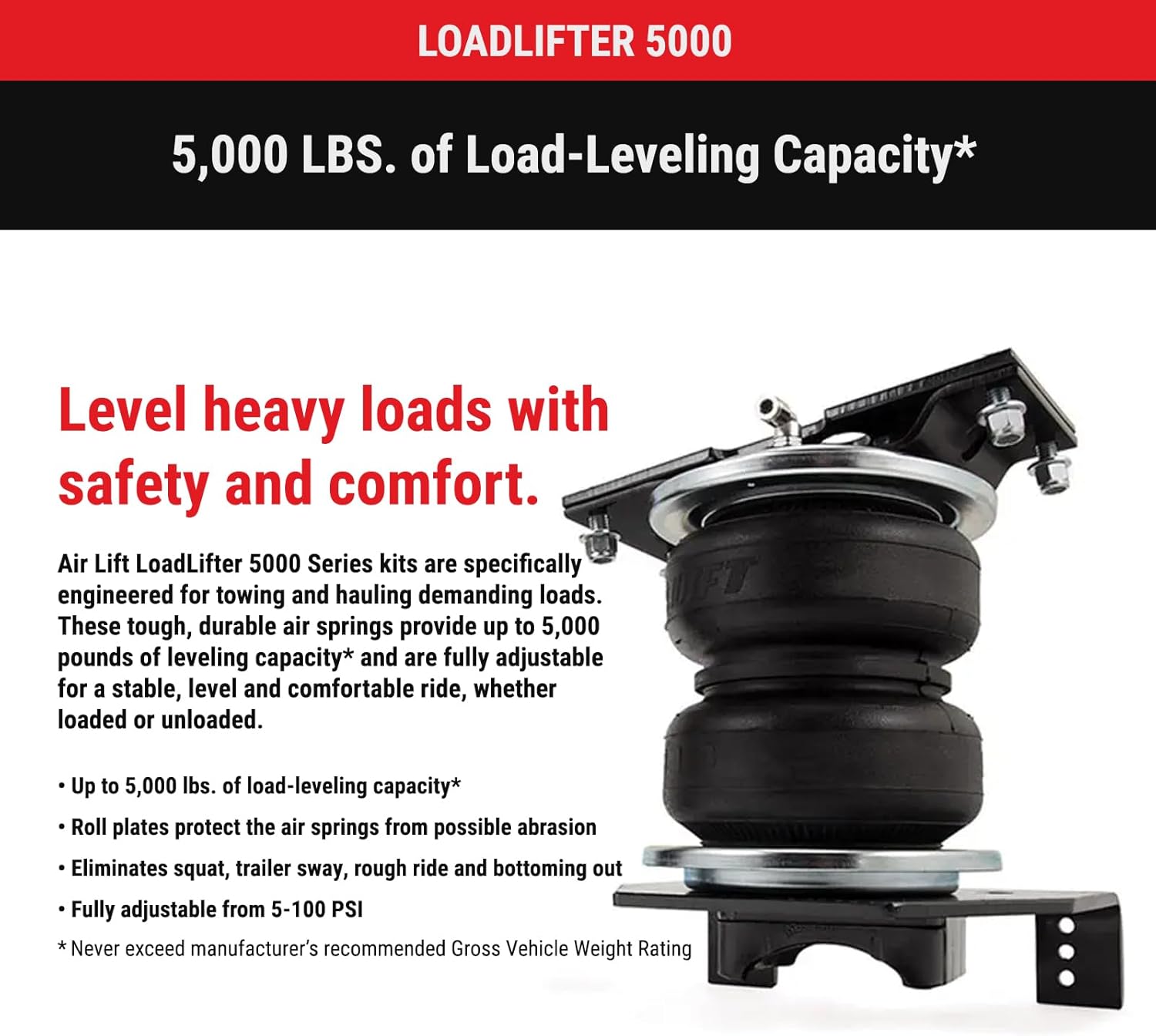 Air Lift LoadLifter 5000 Air Spring Kit & WirelessOne 2nd Gen Air Compressor System fits 2017 2019 F250 F350 Super Duty 4WD | Up to 5000 lbs of Load-Leveling Capacity | TrendsAuto Decal
