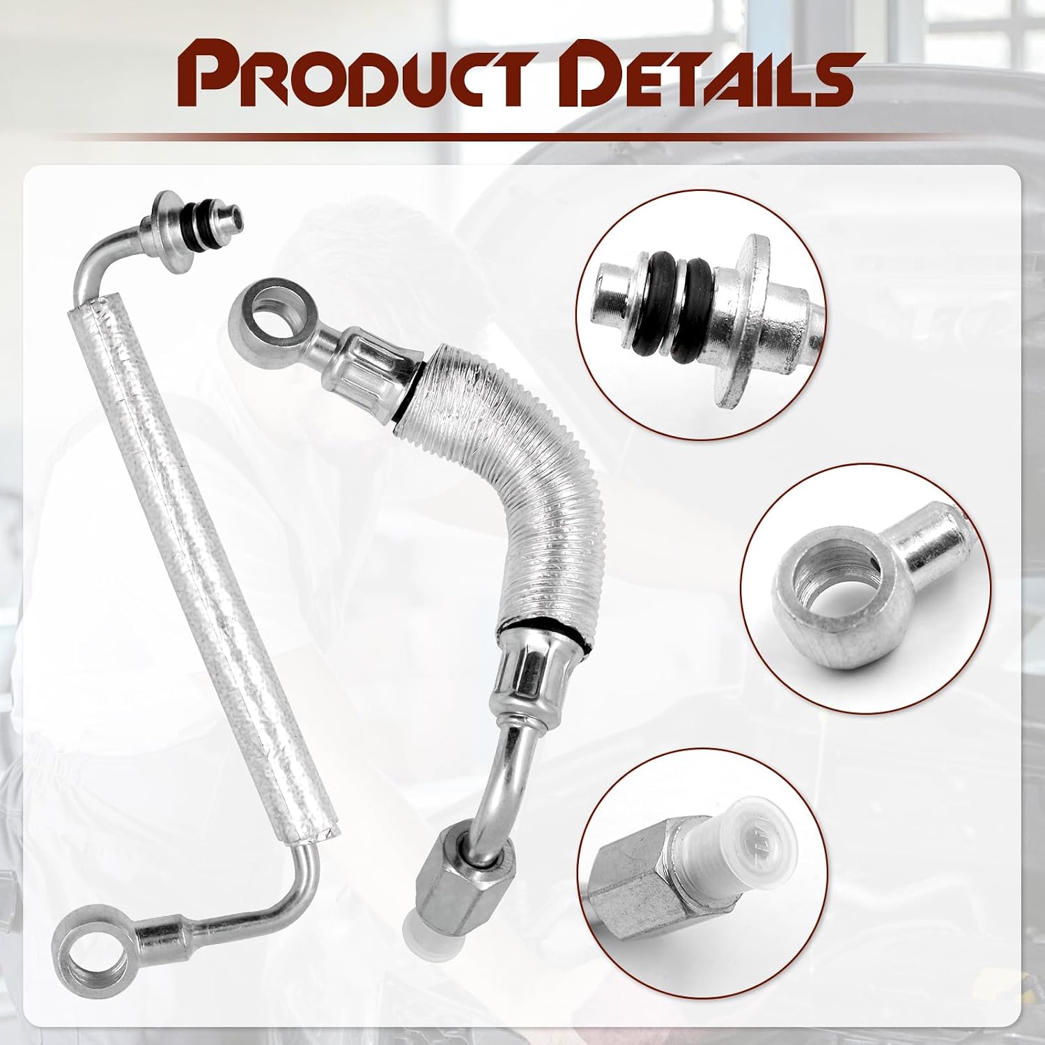 4Pcs Turbo Oil Return Drain & Oil Feed Line Kit, Compatible with Chevy Cruze 2011-2019, Sonic 2012-2020, Trax 2013-2021& Buick Encore 2013-2021, 1.4L