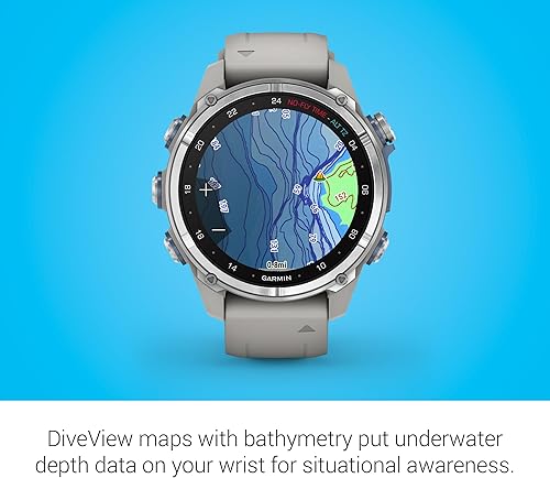 Miniatura 4 de Garmin Descent Mk3i Reloj de buceo con estilo computadora (1.693 in, acero inoxidable con correa de silicona gris niebla)