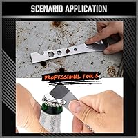 Vista 6 de HORUSDY Juego de 2 barras de palanca raspadoras, barras de palanca planas de acero inoxidable con función de destornillador hexagonal, extractor