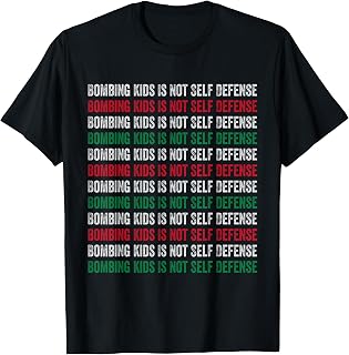 Bombing Kids Is Not Self Defense Palestine Flag Vintage T-Shirt