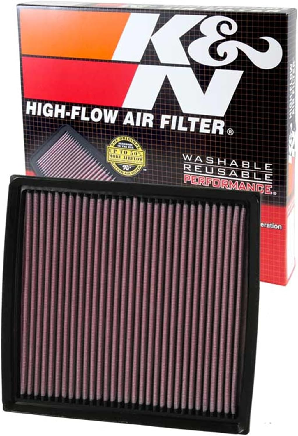 K&N Engine Air Filter: Reusable, Clean Every 75,000 Miles, Washable, Replacement Car Air Filter: Compatible 2005-2011 CHEVROLET/BUICK/PONTIAC(Impala, Malibu, Monte Carlo, LaCrosse, Grand Prix) 33-2334