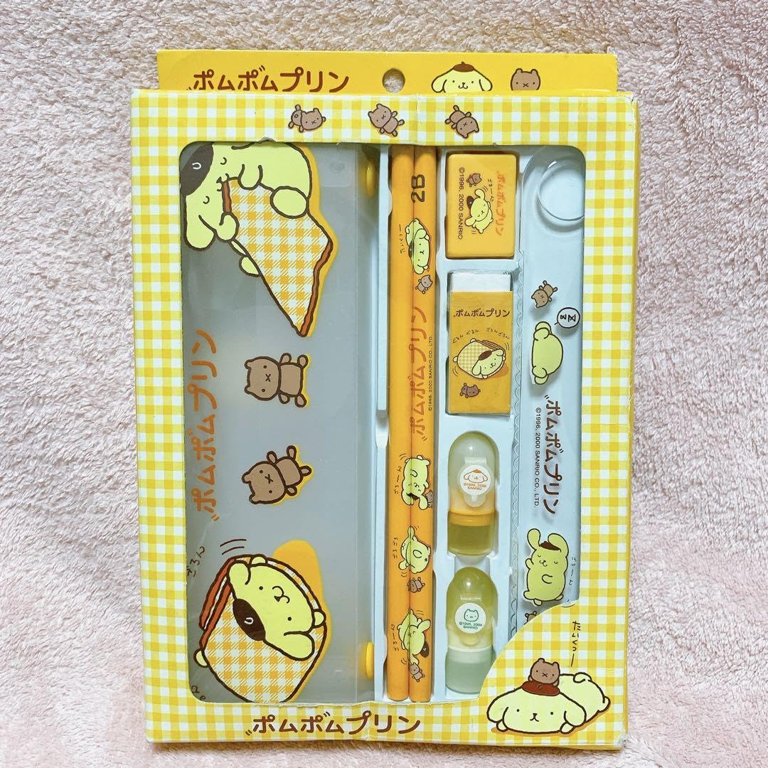 ポムポムプリンチェスト、ぺんたてセット Amazon.co.jp: ポムポムプリン 文房具セット ペンケース 鉛筆 消しゴム