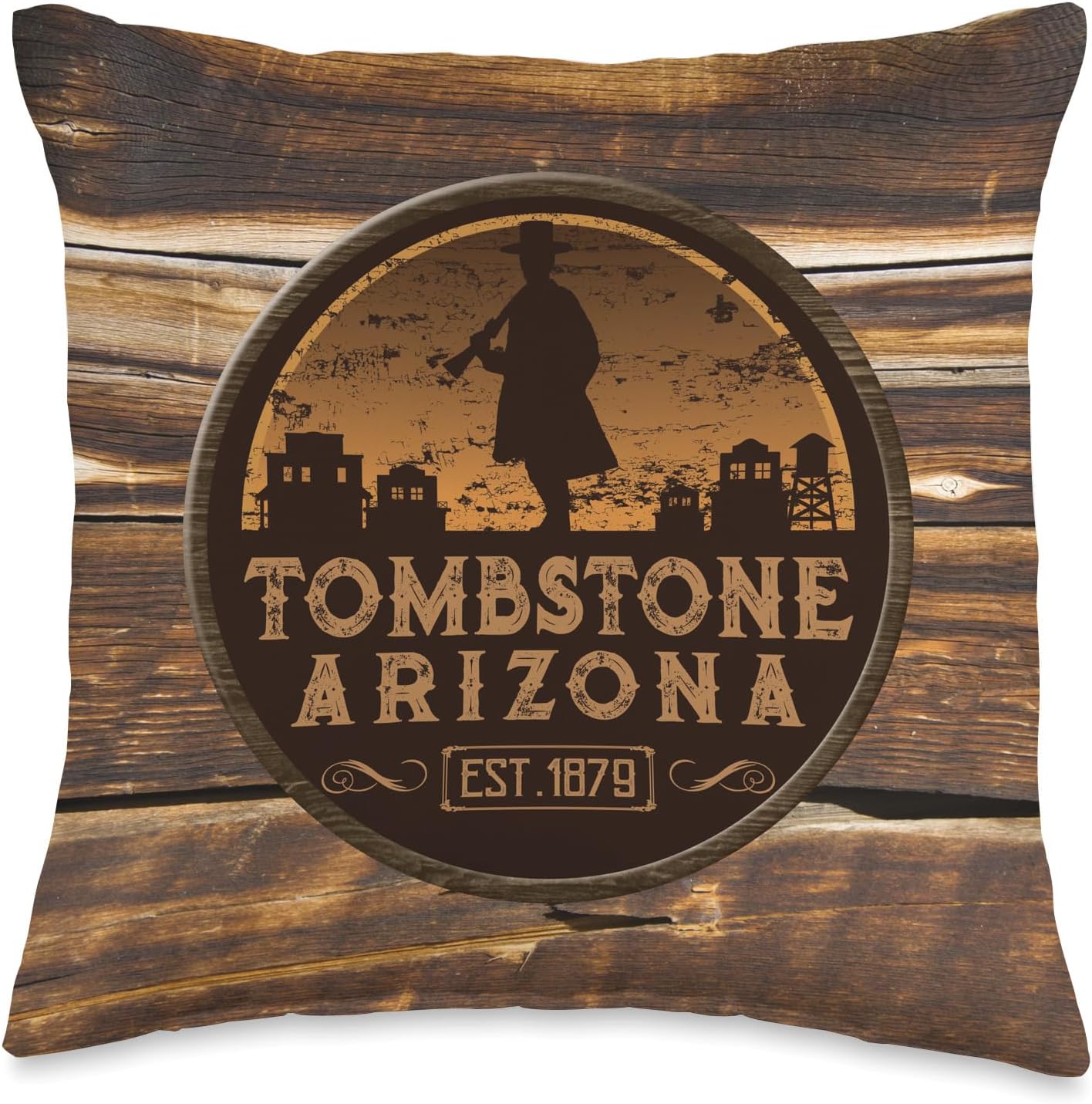 Tombstone Arizona AZ Wild West Gunfighter Throw Pillow