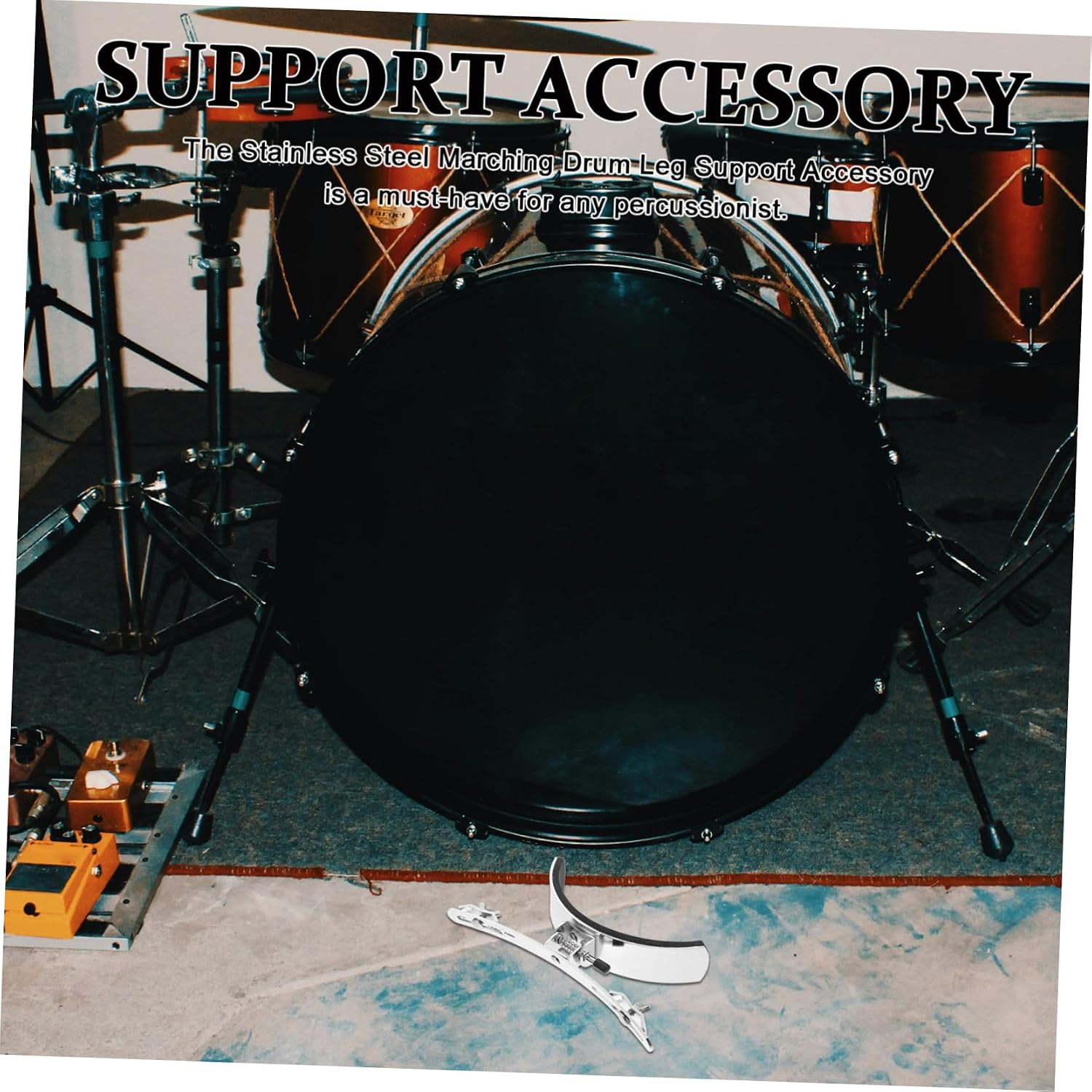Toddmomy Snare Drum Metal Support Accessory Sturdy Drum Support Accessory for Marching