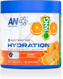 AN Performance Electrolyte Drink Mix | Zero Sugar Hydration Powder | Magnesium + Calcium + Potassium | Tang Orange | 30 Servings