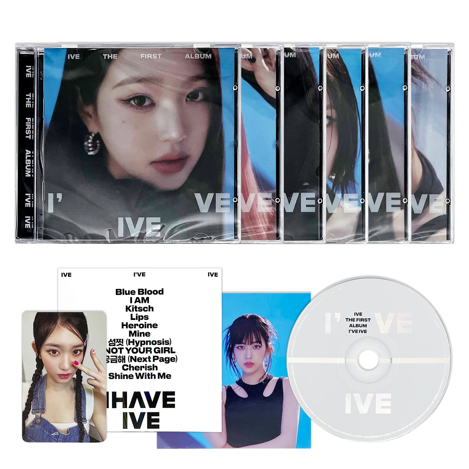 IVE - 1ST Album I've IVE Jewel Ver. Random ver. Photo Book R + Photocard + Mini Folded Poster + 2 Pin Button Badges + 3 Extra Photocards