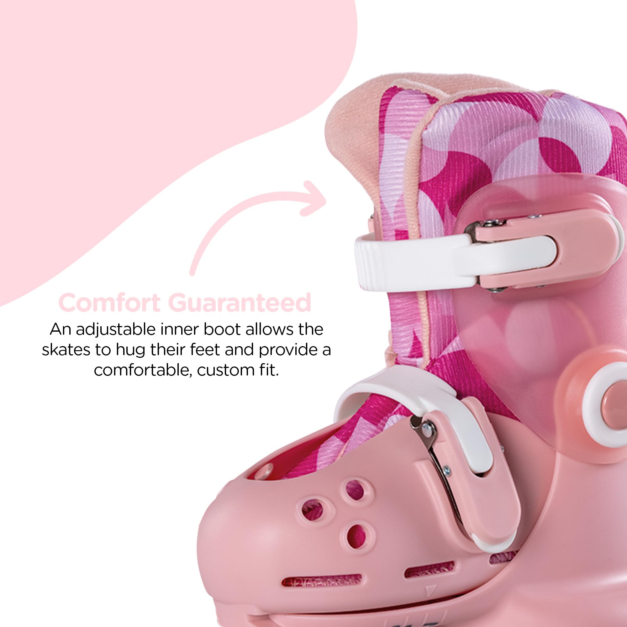 Yvolution Rollschuhe Kinder 2 In 1, Gemütlich Inliner für Kinder Einstellbare Größe Jungen und MäDchen, Geeignet für Den Innen- und AußEnbereich (Pink)