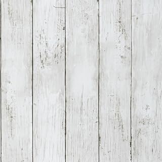 LXCREAT Faux Wood Butcher Block Contact Paper, Shiplap Peel and Stick Wallpaper Wooden Planks for Walls 17.5"X118", Natural White Self Adhesive Removable Rustic Wallpaper for Shelf Kitchen Decoration