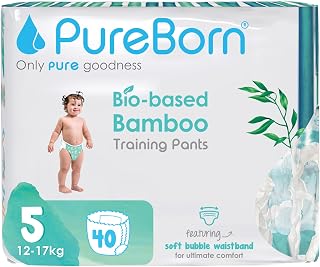 PureBorn Baby Dry Pull Up Diapers/Nappy Pants Suitable for Babies |Size -5 |Double Pack|40 Pieces|Superior Upto 12 Hours Day & Night Protection|Dermatologically tested|Super Soft|Skin Friendly