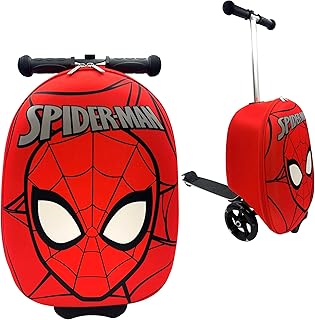 Kid’s Licensed 18" Ride-On Suitcase Scooter - Lightweight Carry-On Foldable Scooter Luggage