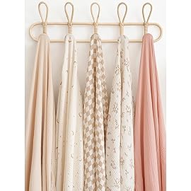 Konssy 3 Pack Muslin Swaddle Blankets for Unisex, Newborn Receiving Blanket, Large 47 x 47 inches, Soft Breathable Muslin Baby Swaddles for Boys & Girls