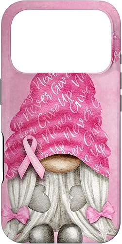 Miniatura 79 de iPhone 15 - Soporte rosa contra el cáncer con gnomo para el caso de concientización sobre el cáncer de mama