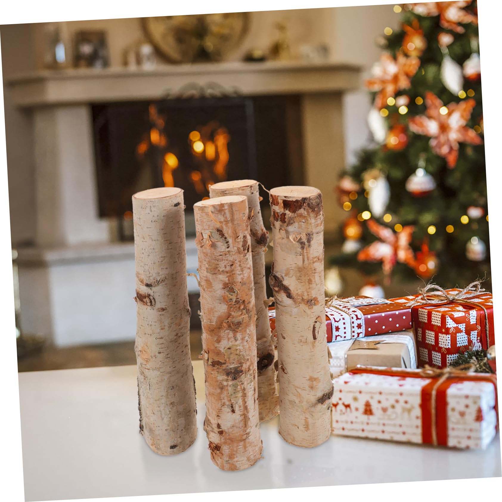 PLAFOPE 4 Pezzi Tronchi Di Per Decorazioni Da Stufa, Legno Naturale Per Artigianato e Fai Da Te, Rami Secchi Flessibili Per Composizioni Creative e Decorazione Casa
