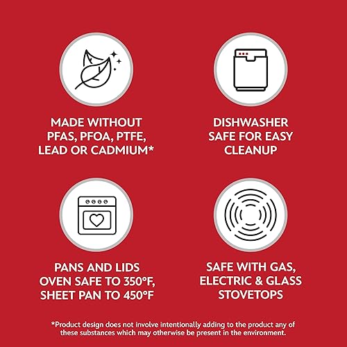 Miniatura 19 de Farberware Disney Bon Voyage - Juego de ollas y sartenes antiadherentes de cerámica con bandeja para hornear, bandeja para galletas y herramientas