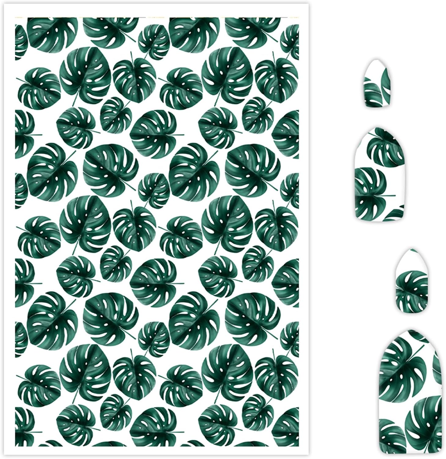 Briartw 10 Sheets Polymer Clay Transfer Paper - Tropical Leaf Pattern - Per Sheet 5.82 x 3.93 inch - Water-Soluble Transfer Sheets Disposable Stickers for DIY Clay Jewelry Earrings Making