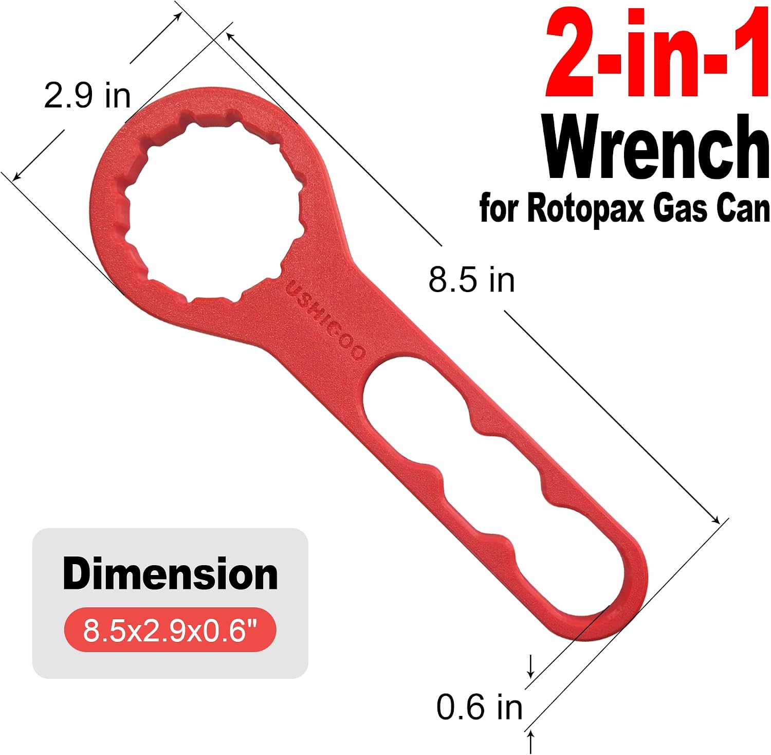 2-in-1 Combination Wrench For Rotopax Cap Wrench Fuel Can and Fuel/Water Pack Container Mounts T-Handle Tool, RX-LOX-PM LOX-PM RX-DLX-PM Portable Lock-Red