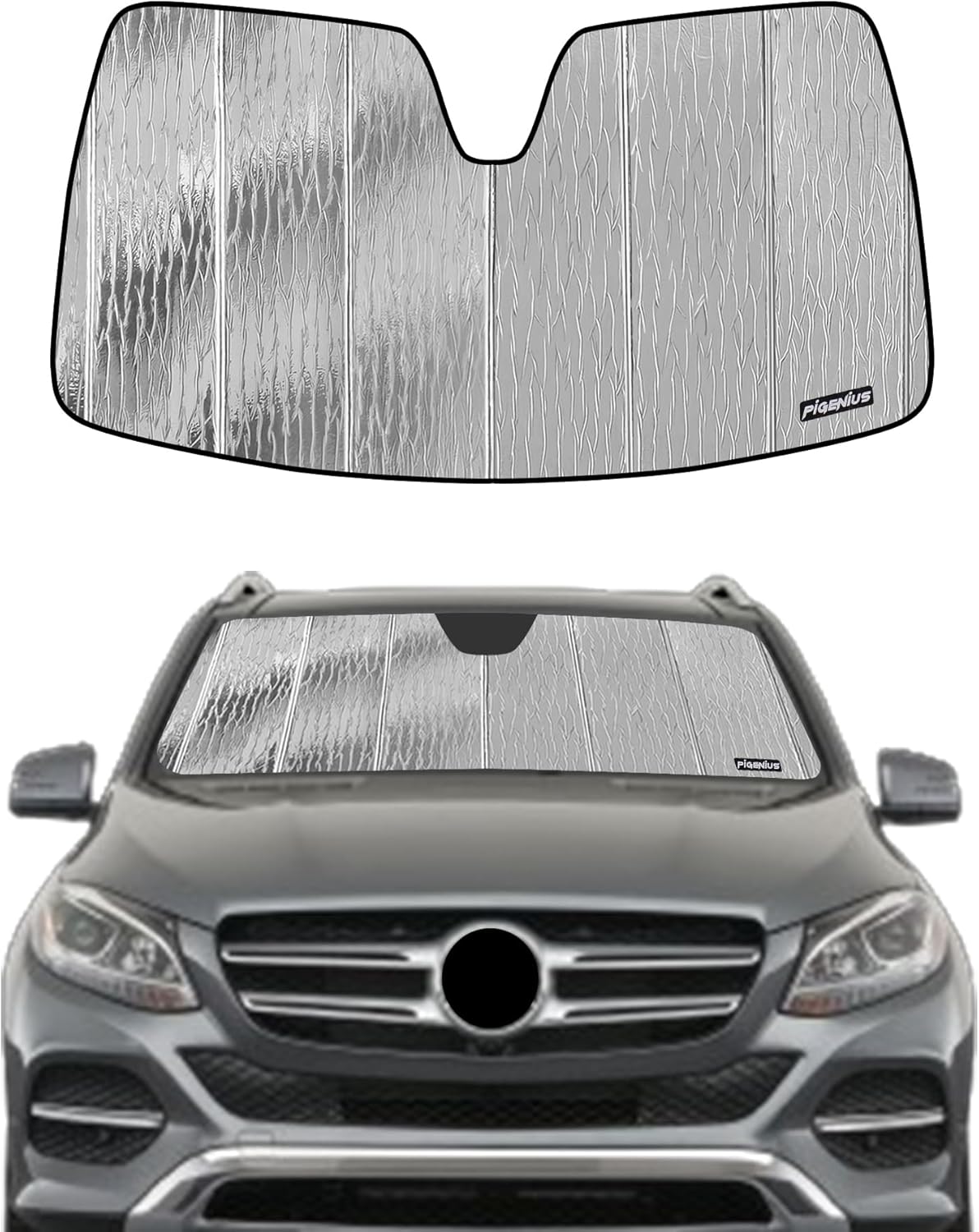 Windshield Sunshade for Mercedes-Benz GLE SUV 2016-2019, GLS SUV 2017-2019 Front Window Shade - AstraGuard