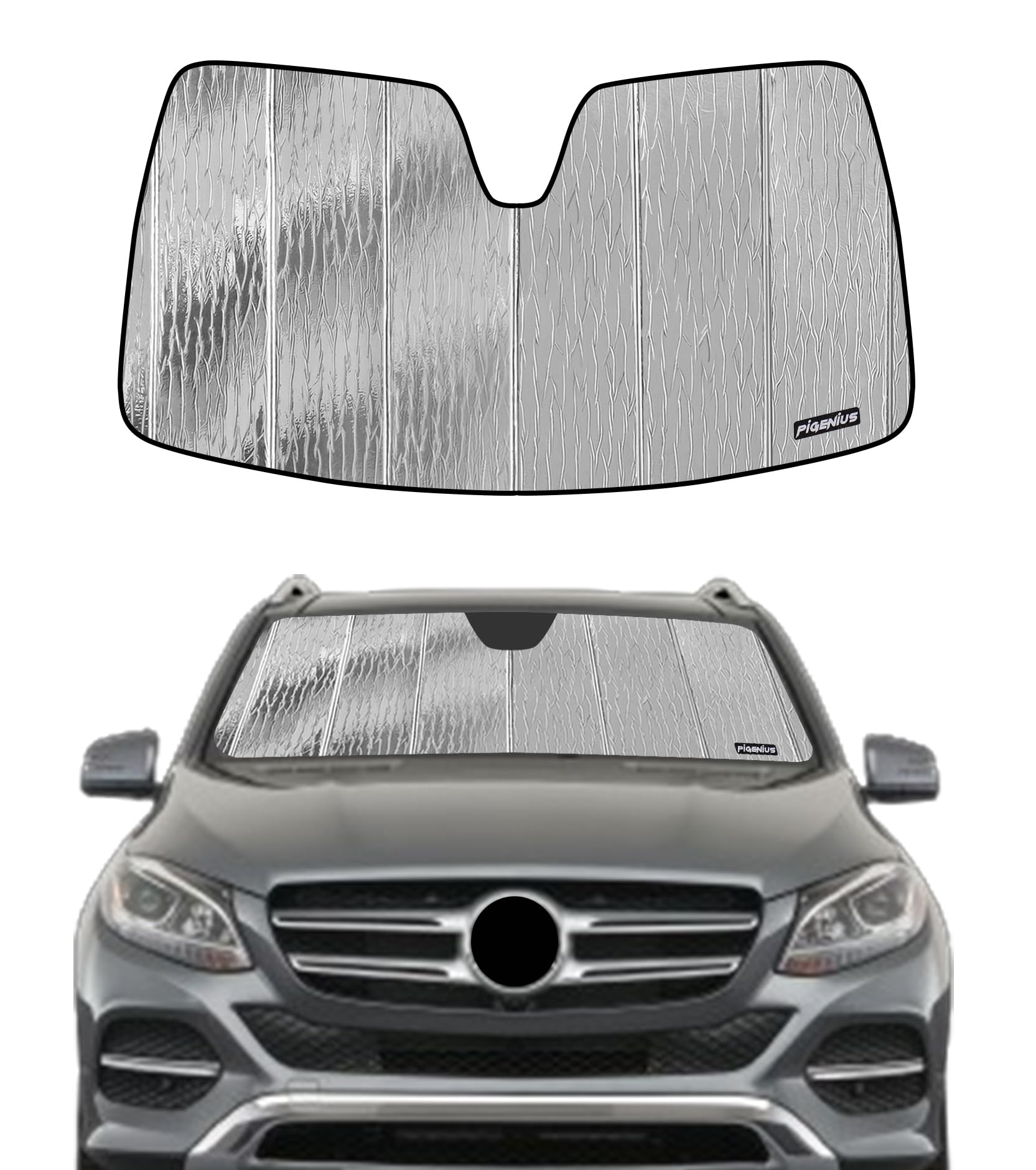 Windshield Sunshade for Mercedes-Benz GLE SUV 2016-2019, GLS SUV 2017-2019 Front Window Shade - AstraGuard