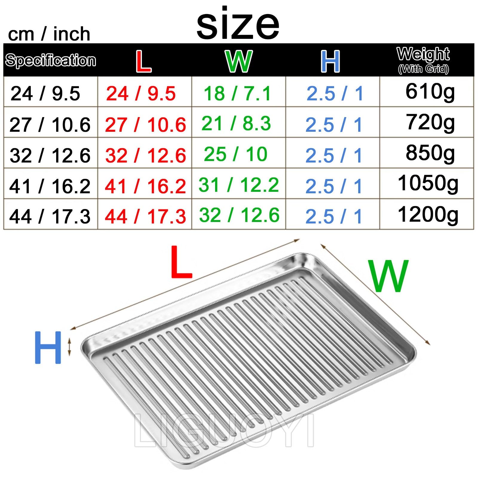 Bandeja para hornear, Juego de 2 bandejas antiadherentes for horno acero inoxidable, resistentes a la deformación, rectangulares, 27,6 cm, 41,9 y 44,3, metálicas for hornear galletas(320x250mm)