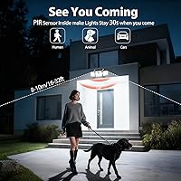 Vista 2 de INCX Luces solares para exteriores con sensor de movimiento, luces de seguridad de 3 cabezales alimentadas por energía solar, 156 luces LED