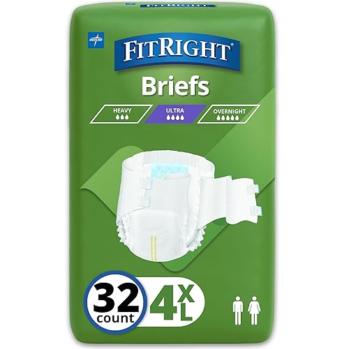 Medline FitRight Incontinence Diapers, Specialty Size Adult Diapers, For Men