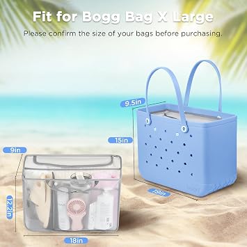 OUTXE Beach Bag Organizer Compatible with Bogg Bag X Large, Mesh & EVA