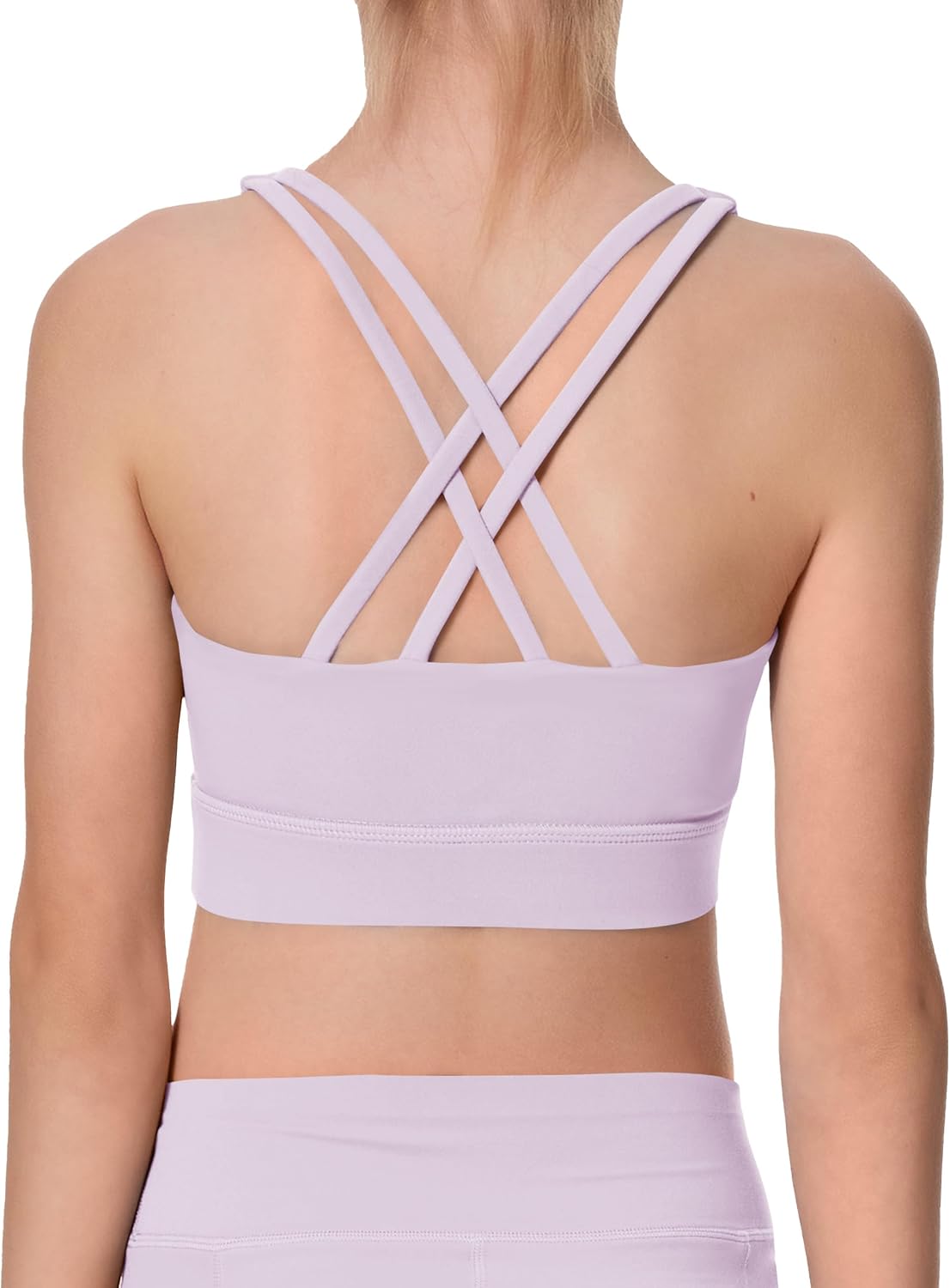 Girls Sports Bra Training Scoop Neck Cross Back Bras for Teens Kids Sports Comfort Girls Bra Tops