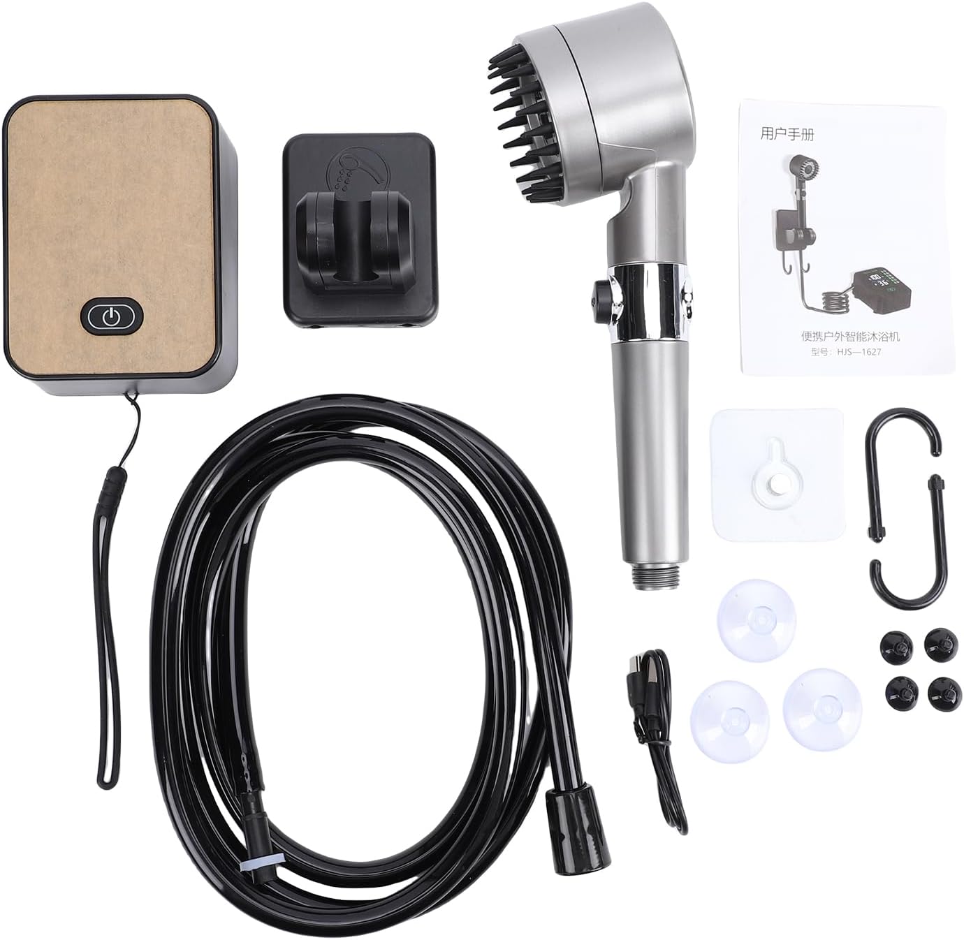 Keenso Outdoor Shower Kit, Portable Camping Shower 8000mAh Rechargeable Outdoor Pump With LED Display Dual Modes Adjustable Water Flow for Tent