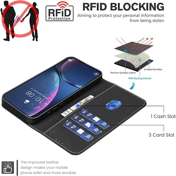 Compatible with Infinix Note 50 Pro Plus 5G X6856 Case Wallet PU Leather Folio Flip Phone Case Cover black