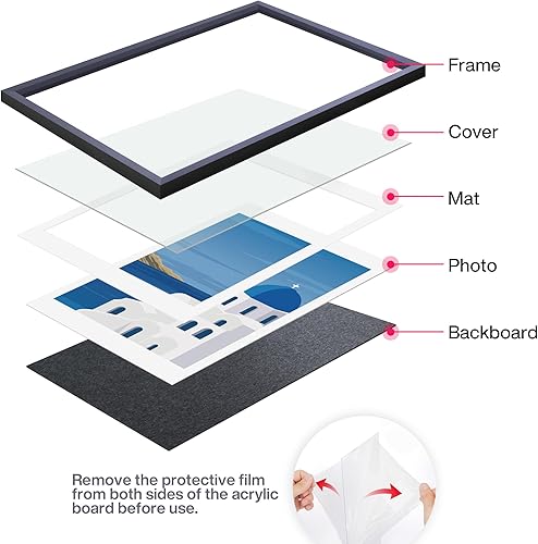 Miniatura 5 de AUYRE Juego de 3 marcos para póster de 18 x 24 pulgadas, color negro madera, marco para póster de 18 x 24 pulgadas, para galería de fotos, paquete