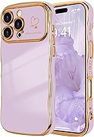 Vista 55 de LCHULLE Funda para iPhone Air para mujeres y niñas, lindo marco ondulado con forma rizada con patrón de corazón de amor, cubierta de protección