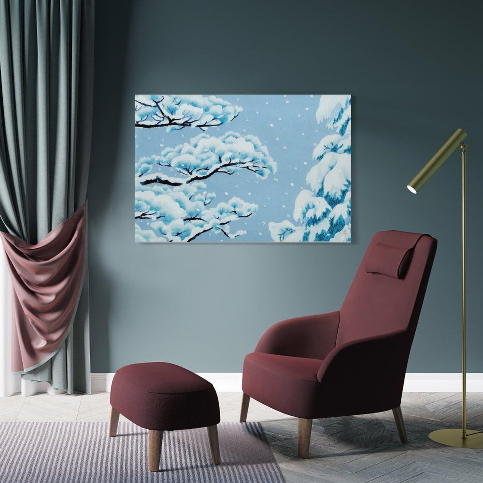Amazon.co.jp: 画家 東山魁夷 風景画 雪月花・瑞雪 ポスター プリント