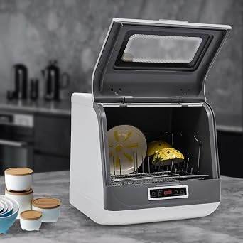 Portable Dishwasher Countertop,Portable Mini Dishwasher with 5L Built-in Water Tank for Apartments& RVs,Compact Dishwashers with 5 Washing Programs,High-Temp& Air-Dry Function (17.72*15.75*17.32in)