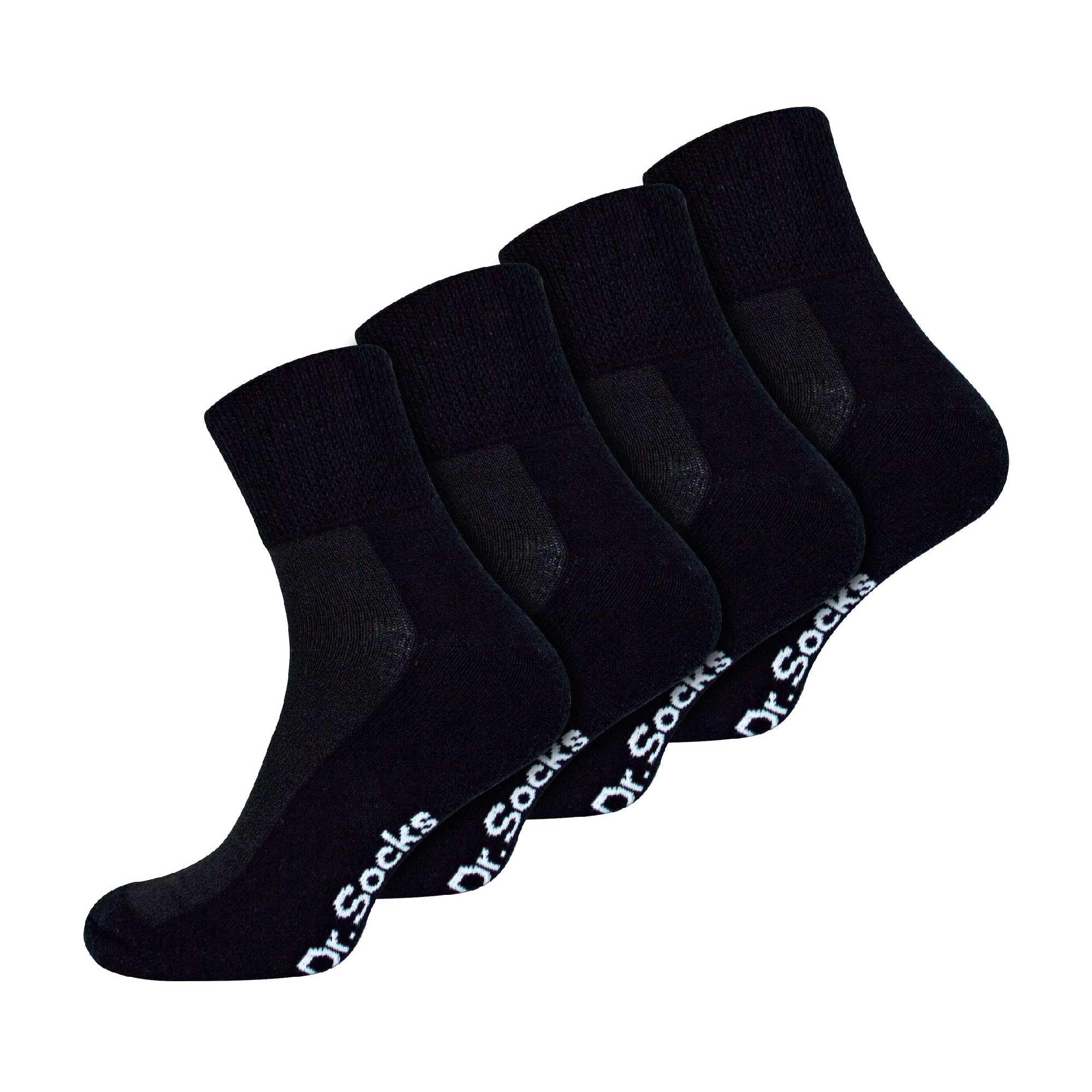 Dr.socks 4 Pack Extra Wide Bamboo Diabetic Ankle Socks - Black / 6-8 A