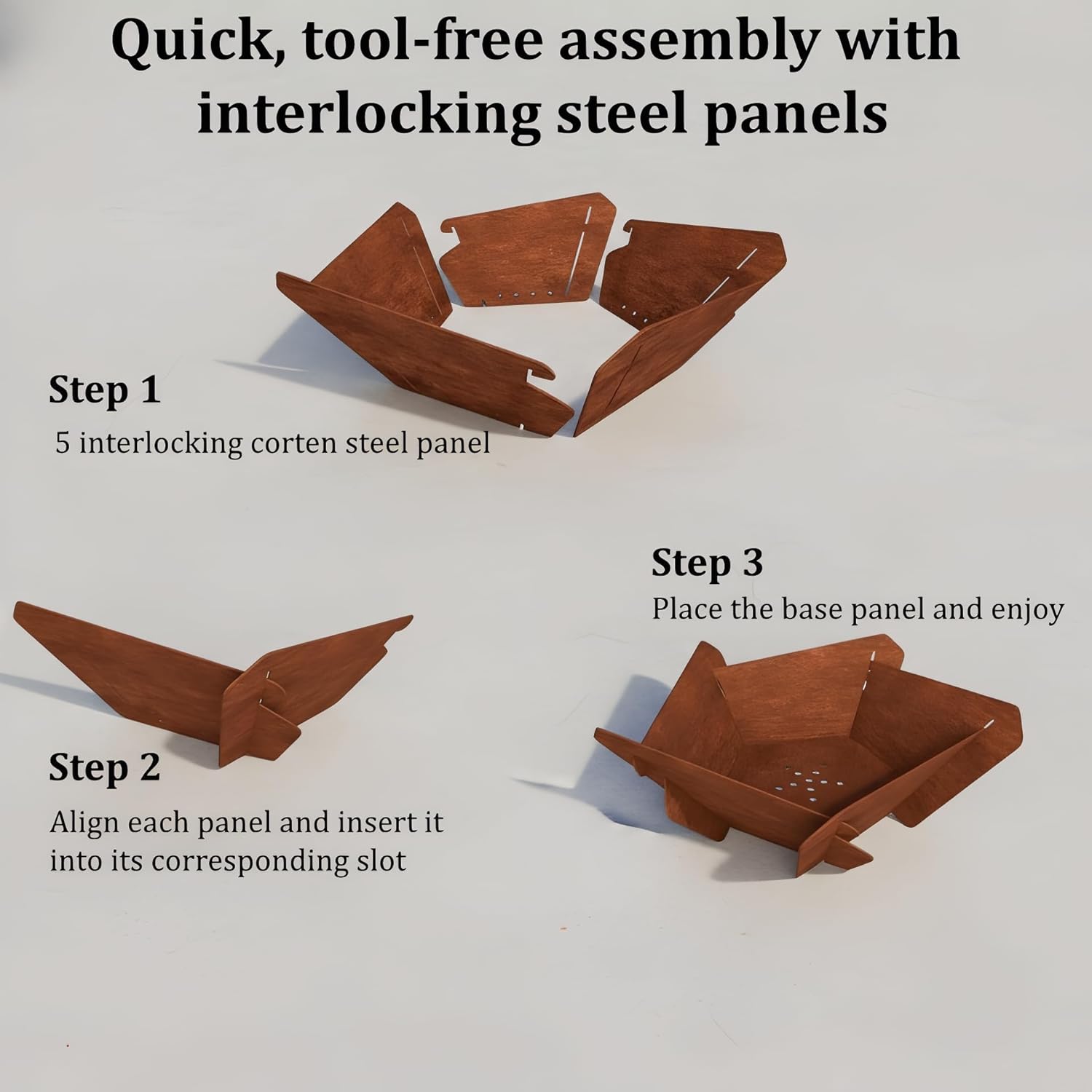 Decoroca Corten Steel Fire Pit - Outdoor Wood Burning Pit for Backyard Patio, Garden & Terrace, Durable & Weather-Resistant, Ideal for Family Gatherings & Parties