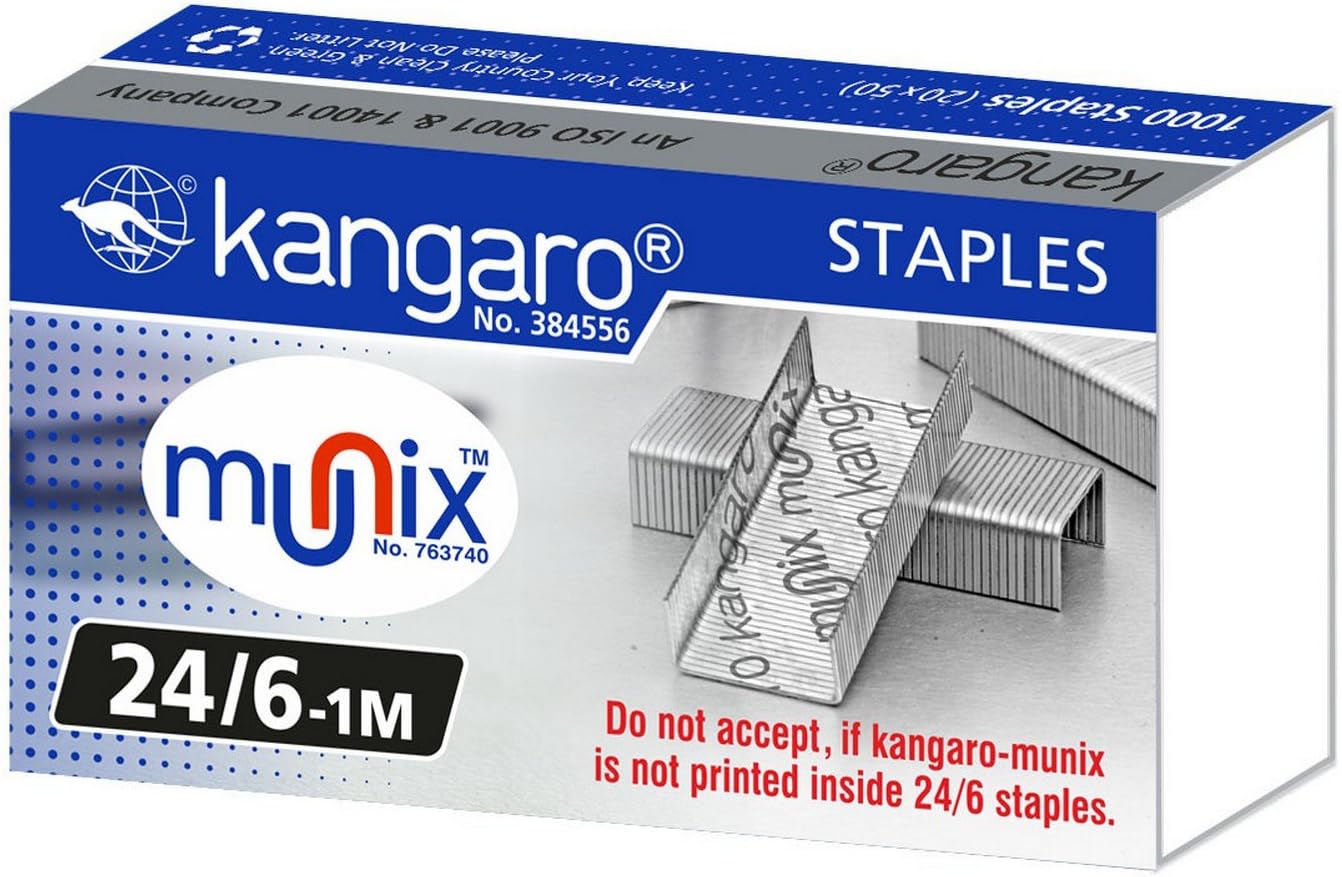 Kangaro 24/6 Staples Pack, 20 Packs