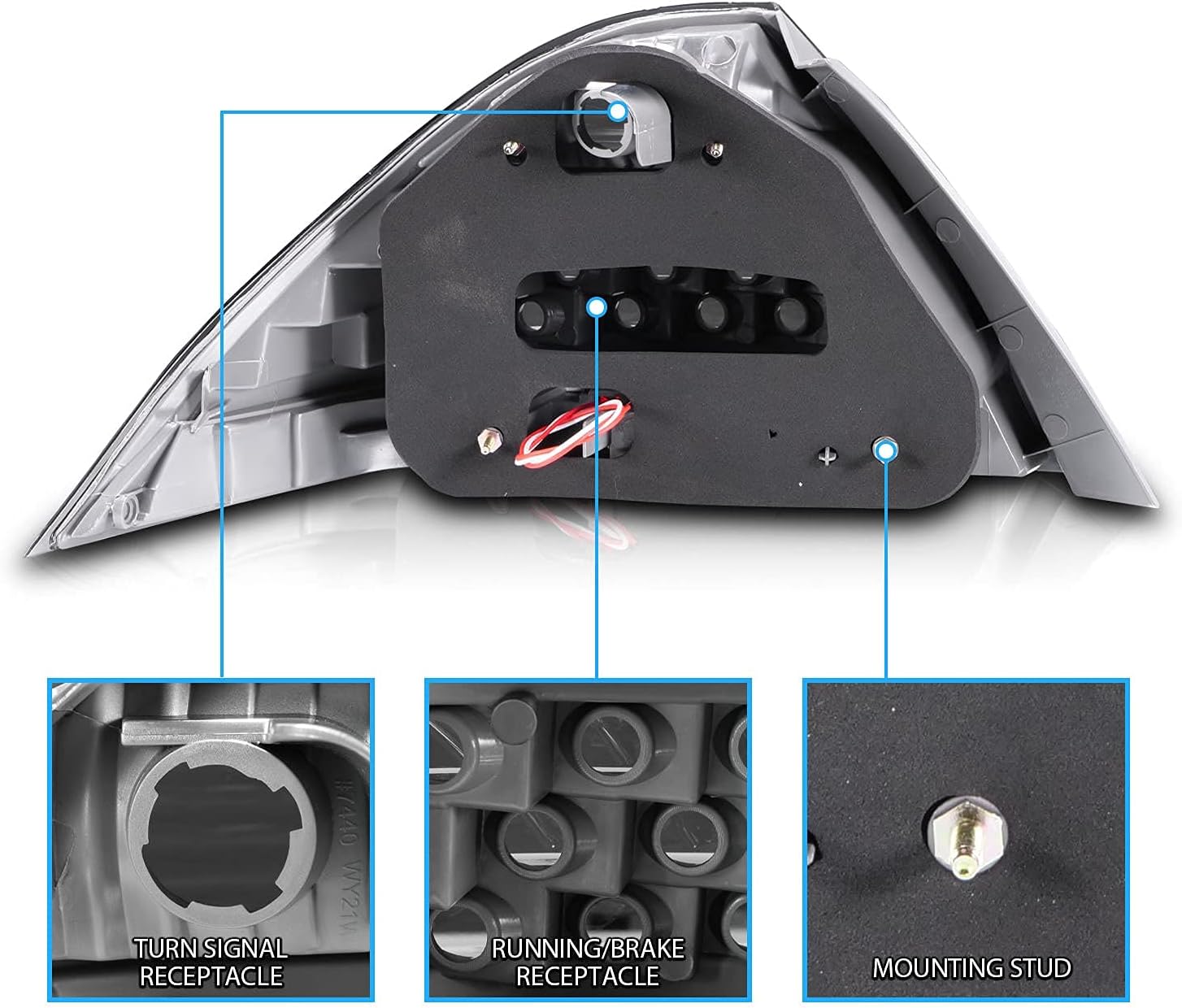 AmeriLite 4 Door Taillights Smoke (No Led Kit) Pair For Honda Accord - Passenger and Driver Side