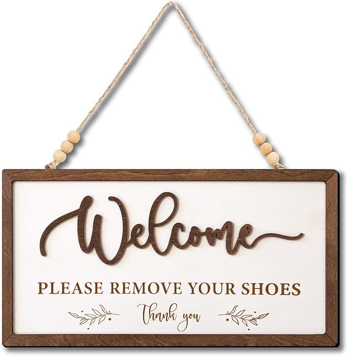 Welcome Please Remove Your Shoes Sign