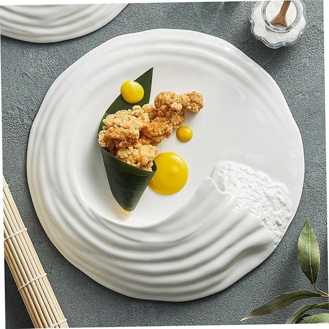 Plato Cerámico Blanco Moderno 24 cm para Servir miniatura 5