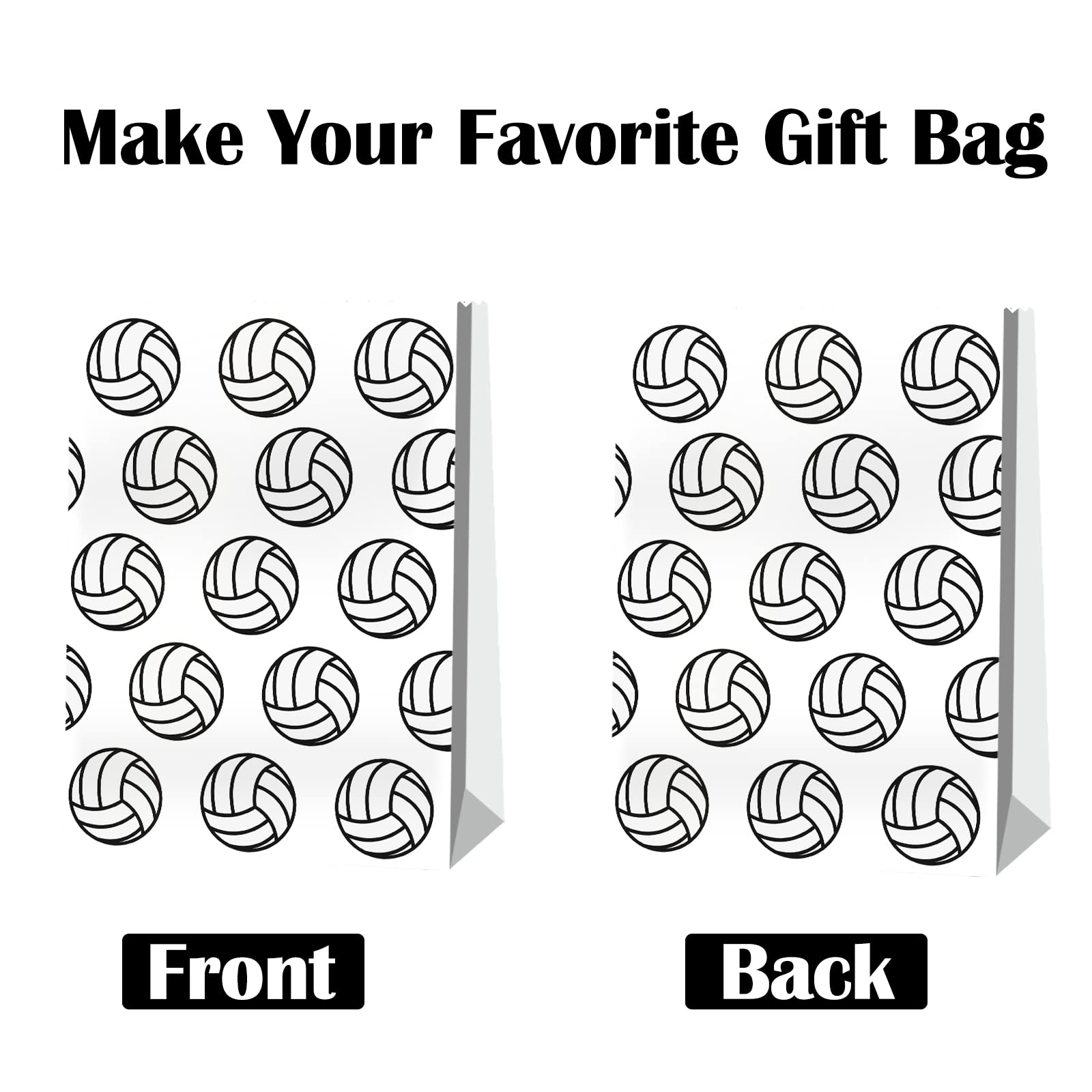 24pcs Volleyball Theme Party Supplies - Girls Volleyball Gift Bags with Decorations & Candy Bags