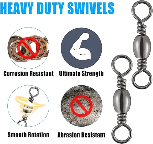 Miniatura 5 de Dr.Fish Barril de pesca giratorio, acero inoxidable, aparejos de pesca, revestimiento de níquel negro, giros de agua dulce con ruedas de agua