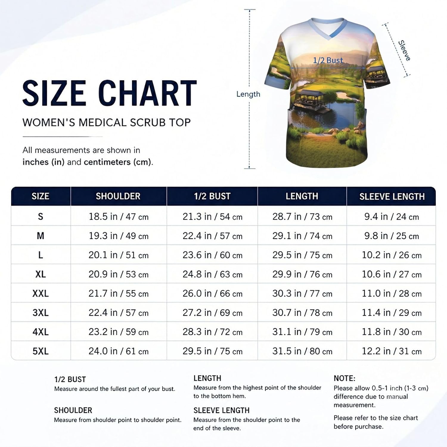 Professional Scrub Tops for Men, Classic V-Neck Workwear with 3 Pockets