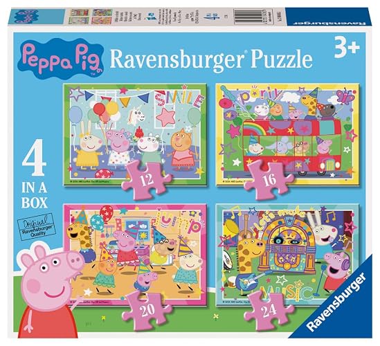 Ravensburger - Peppa Pig Puzzles Pack Of 4 | Puzzle 3 Years Or Over | Gift Child 3 Years Or Over 72 Pieces | Kids Puzzles 19 X 14 Cm | Ravensburger Puzzle